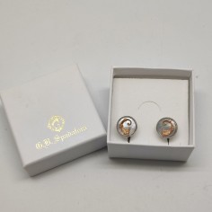 Gemelli Spadafora modello Drago argento 925 con madreperla e fregio