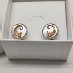 Gemelli Spadafora modello Drago argento 925 con madreperla e fregio 2