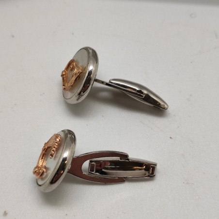 Gemelli Spadafora modello Drago argento 925 con madreperla e fregio