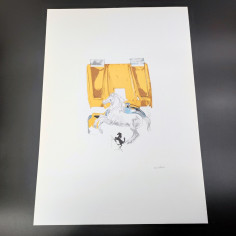 Stampa di disegno di Nani Tedeschi Ferrari 512M del 1970, auto corse durata 1993