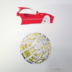 Stampa del disegno Nani Tedeschi per calendario Ferrari - figura geometrica 2