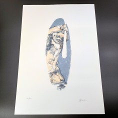 Roberto Casadio serigrafia 1994 "Uomo con clava" tiratura 300 esemplari