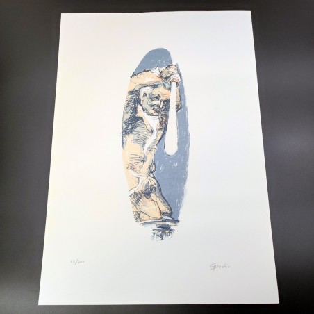 Roberto Casadio serigrafia 1994 "Uomo con clava" tiratura 300 esemplari