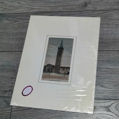 Stampa antica Chiesa e campanile di San Mercuriale fine 800