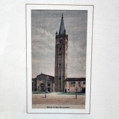 Stampa antica Chiesa e campanile di San Mercuriale fine 800 2