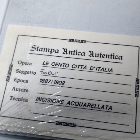 Stampa antica Chiesa e campanile di San Mercuriale fine 800