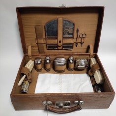 Valigetta set toeletta da viaggio anni 50 circa con accessori 44x28x14 cm 2