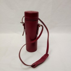 Custodia in pelle rossa porta thermos nuova