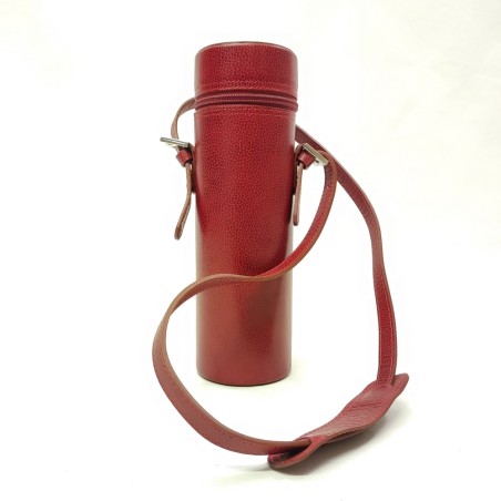 Custodia in pelle rossa porta thermos nuova