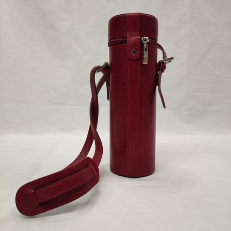 Custodia in pelle rossa porta thermos nuova