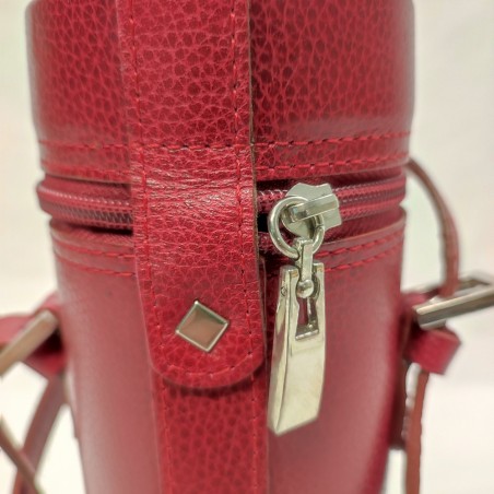 Custodia in pelle rossa porta thermos nuova