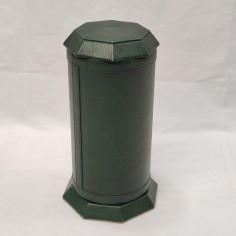 Custodia in pelle verde porta sigari con deumidificatore nuova