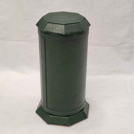 Custodia in pelle verde porta sigari con deumidificatore nuova