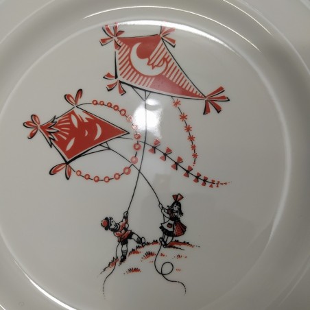 Servizio in ceramica Ginori per bambino 3 pezzi decoro bimbi acquiloni