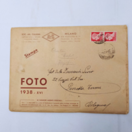Catalogo materiale fotografico A-Z anno 1938 XVI con busta invio affrancata