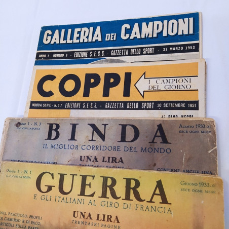 Lotto 4 riviste a tema ciclismo anni 1933 1951 e 1953