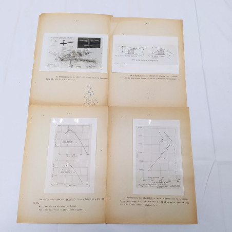 Lotto documenti aereo Messerschmitt EM 109 E eF dettagli tecnici, disegni e foto