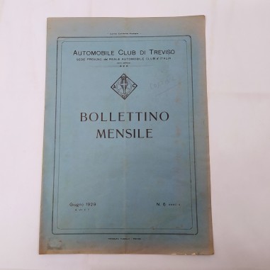 Bollettino mensile Automobile Club di Treviso giugno 1929