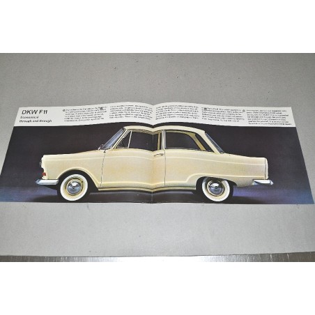 PROSPEKT BROCHURE DEPLIANT AUDI UNION DKW F11 INGLESE 2 PAGINE  WB 5280