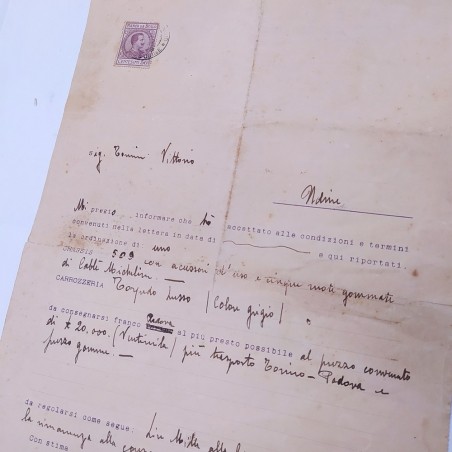Lotto vari documenti e fatture acquisto e vendita auto - Umberto Bellavitis