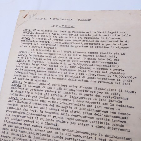 Lotto vari documenti e fatture acquisto e vendita auto - Umberto Bellavitis