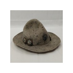 Cappello tirolese in feltro con stella alpina in tessuto e 6 spille 2
