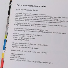 Libro Fiat 500 L’evoluzione del mito Alessandro Sannia 2004 2