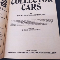 Libro The official price guide to collector cars Thomas E. Hudgeons III 1985 2