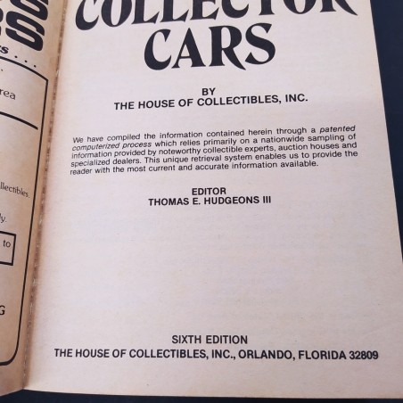 Libro The official price guide to collector cars Thomas E. Hudgeons III 1985