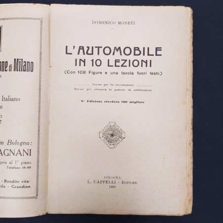 Libro L’automobile in dieci lezioni D. Moneti