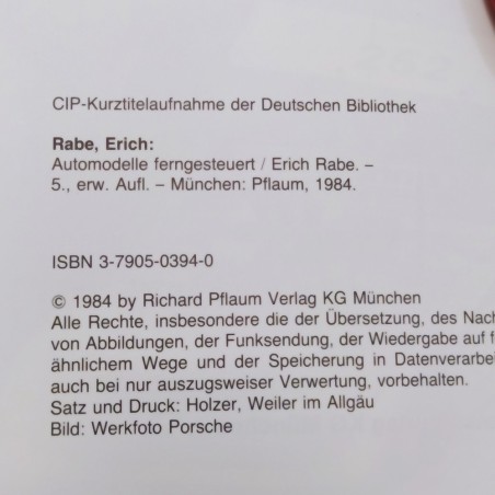 Libro Auto modelle ferngesteuert Erich Rabe 1984