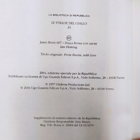 Libro James Bond 007 Dalla Russia con amore Ian Fleming 2004