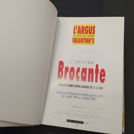 Libro L’argus des ventes aux encheres Brocante 2300 2000
