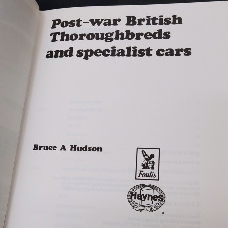 Post-war British Throughbreds and specialist cars 1955-1960 Bruce Hudson 1981