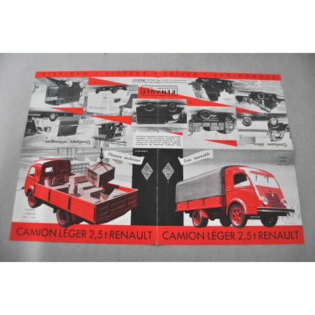 PROSPEKT BROCHURE DEPLIANT RENAULT CAMION LEGERE 2,5 TON TYPE R 2161 FRANCESE