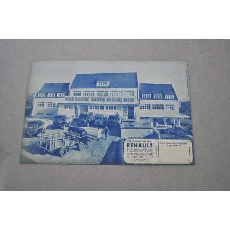 PROSPEKT BROCHURE DEPLIANT RENAULT REGIE NATIONALE LAITIERS 4 PAG. FRANCESE