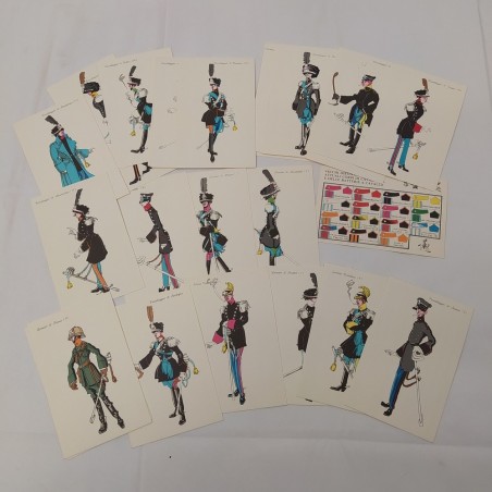 Lotto di cartoline Le uniformi di cavalleria 1915 Stato Maggiore Esercito