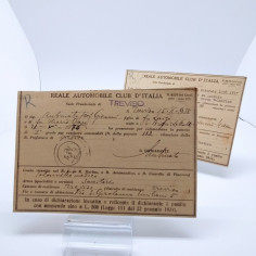 ACI Treviso Lotto di tagliandi distretto Militare per vidimazione patente 1938 2