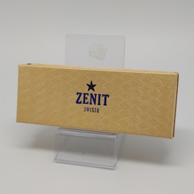 Scatola porta orologio Zenith in cartoncino color paglia con interno in velluto