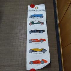 Manifesto verticale modelli storici auto Alfa Romeo 40x138 cm