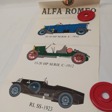 Manifesto verticale modelli storici auto Alfa Romeo 40x138 cm