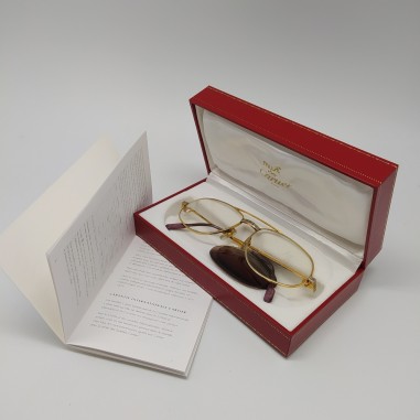Cartier montatura occhiali vintage dorata misure 54 16 usata con astuccio