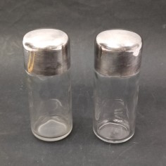 Christofle set olio e aceto in vetro e lega di argento