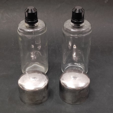 Christofle set olio e aceto in vetro e lega di argento