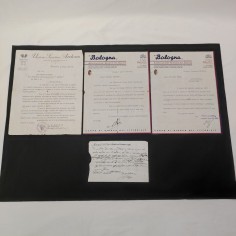 Lotto di 4 lettere Bologna calcio giocatore Piccioli anni 1938 1939