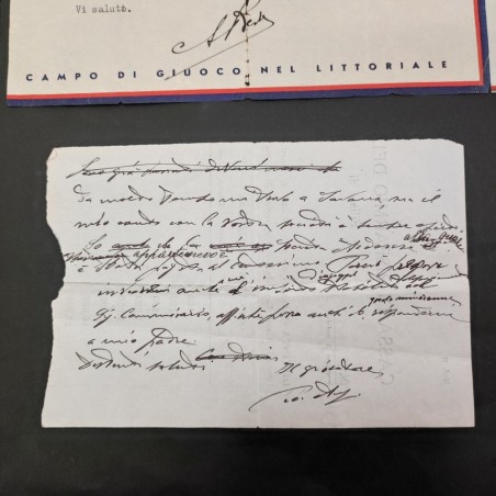 Lotto di 4 lettere Bologna calcio giocatore Piccioli anni 1938 1939