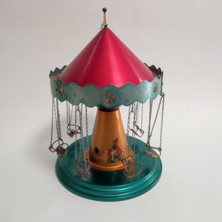 Giocattolo in latta giostra bambini seggiolini volanti 22x34 cm