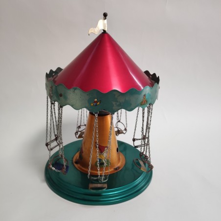 Giocattolo in latta giostra bambini seggiolini volanti 22x34 cm