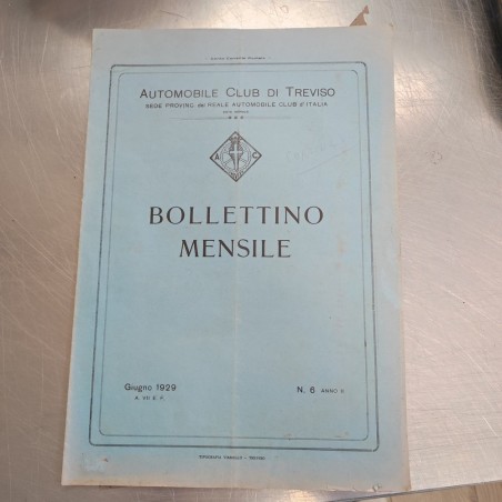 Bollettino mensile Automobile Club di Treviso giugno 1929
