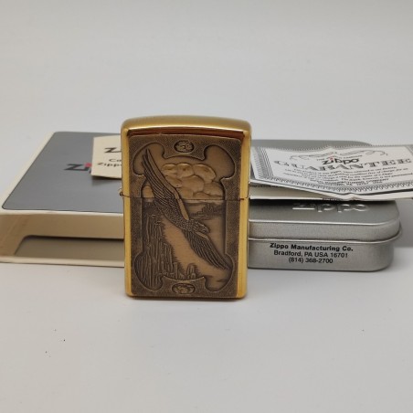 Accendino Zippo in ottone 254BBS Aquila inusato B144 nuovo